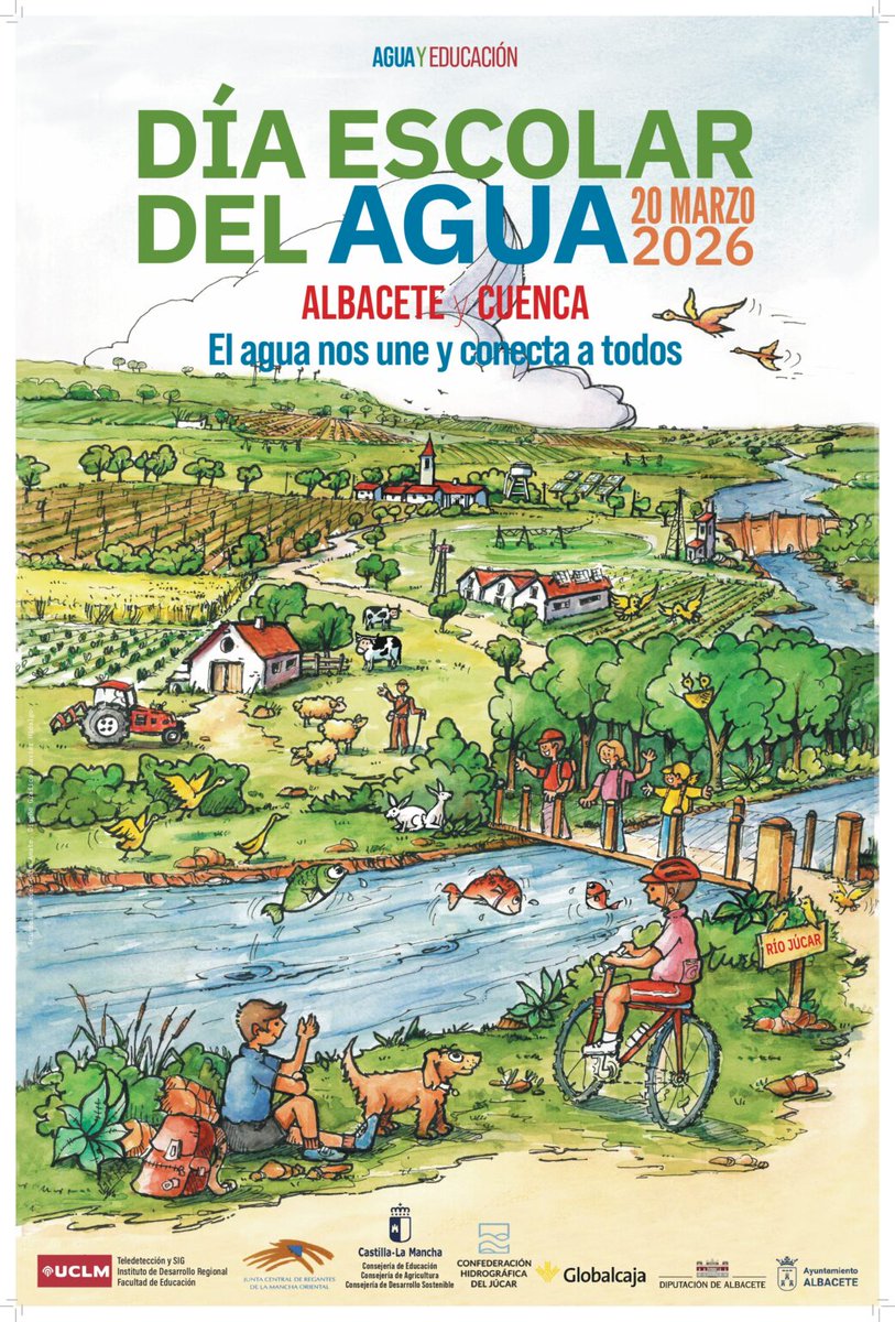 TySIG_UCLM's tweet photo. Nos adelantamos al #diainternacionaldelagua 🌍💧 con la celebración hoy del #diaescolardelagua 🎒💧. El equipo Agua y Educación del grupo @TySIG_UCLM trabajará en las escuelas, este año bajo el lema "El agua nos une y conecta a todos" @idr_uclm @UCLMdivulga https://t.co/rwmgeplavS