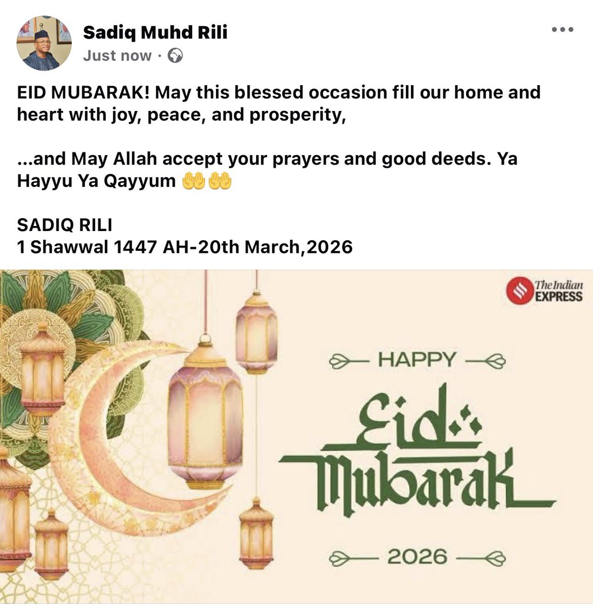 Eid Mubarak 🌙 Stay in Worship 🤲🏽