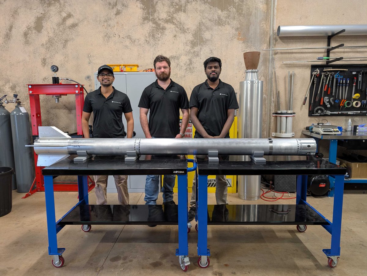 EquatorialSpace's tweet photo. Countdown to Launch!

The Mid Altitude Demonstrator's flight version H150 hybrid rocket motor - assembled by our Darwin, Australia Unit - qualified for launch and ready to ship to Singapore

Stay tuned to more footage of unit tests of MAD's key subsystems. https://t.co/0DNimHuPzl