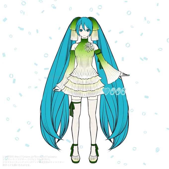 #ラフ描きお衣装デザイン何点描けるかな 006【ネギY】 #ファンアート #初音ミク