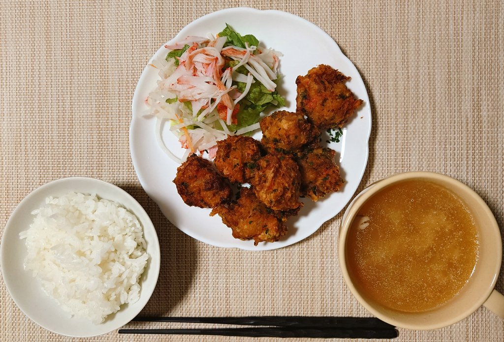 本日の #ドワーフ飯 は青のり紅生姜豚こま天ぷら定食！！🔥🔥

昨日青道アカトくんが作ってたのが美味そうすぎて！！！
紅生姜苦手だけど！絶対うまい！！🕺❤️‍🔥

良い飯教えてくれて！！どすこいありがとうございます！！！いただきます！🙏🏻