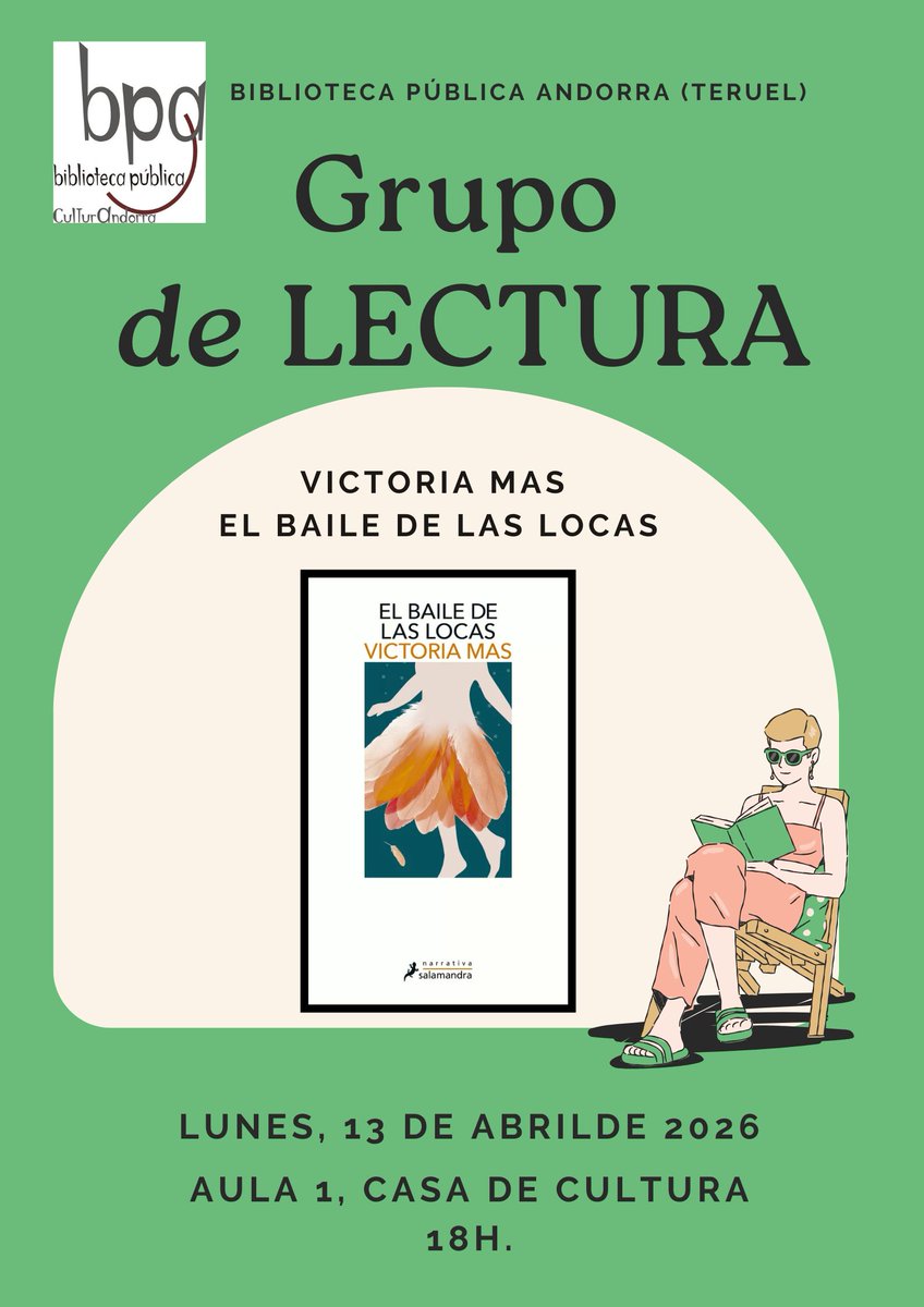 📌✨Reunión del grupo de lectura para comentar el libro “El baile de las locas” de Victoria Mas✨ 
#BibliotecaAndorraTeruel📷#GrupoLectura25#AnimacionalaLectura