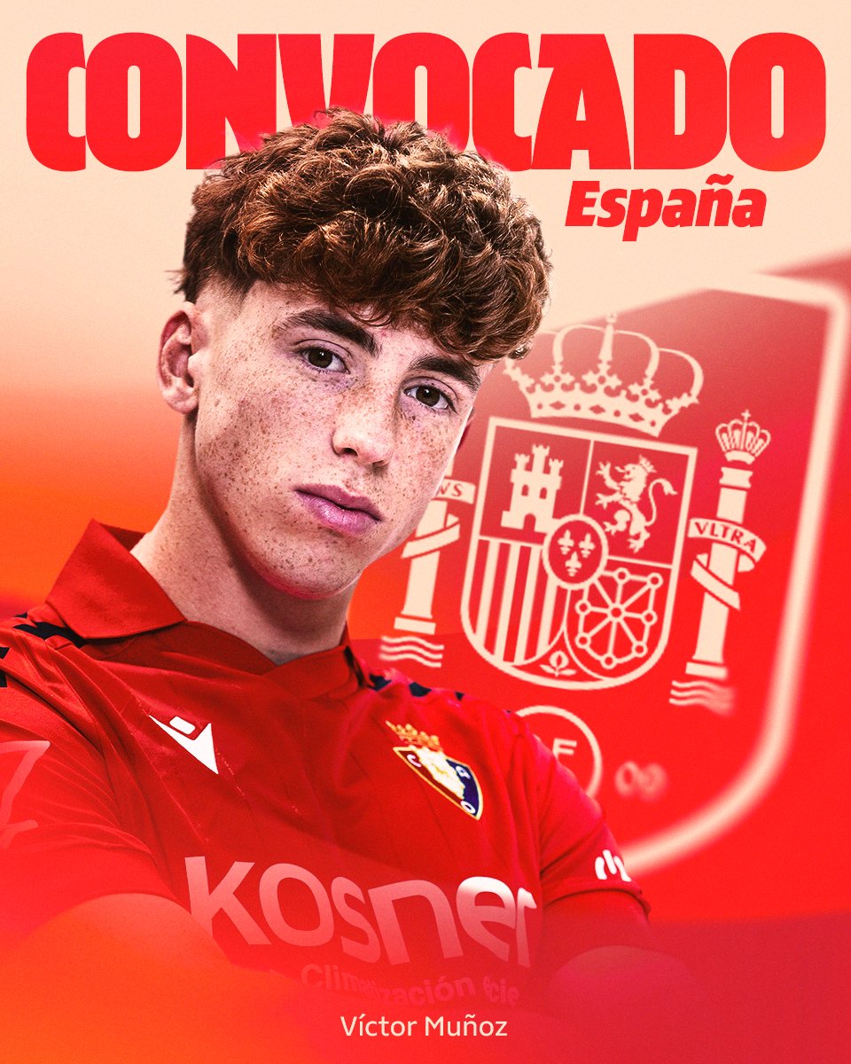 🌍 ¡Víctor Muñoz ha sido convocado por primera vez por la <a href="/SEFutbol/">Selección Española Masculina de Fútbol</a>!

El rojillo disputará dos encuentros amistosos.

🆚 Serbia (27 de marzo; 21.00 horas)
🆚 Egipto (31 de marzo)

¡Enhorabuena, Víctor!