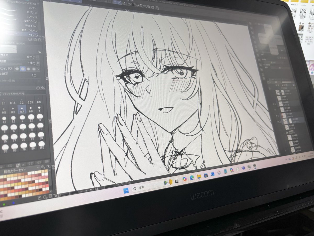 hb_k04's tweet photo. 先日のAmazon新生活セールでWacom cintiq 22をお迎えした！！
ペーパーフィルムも貼ってようやく作業再開できます…！ https://t.co/2dNP3fEPbC