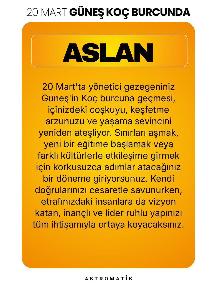 Astromatikk's tweet image. Güneş Koç burcunda! ☀️ #aslan