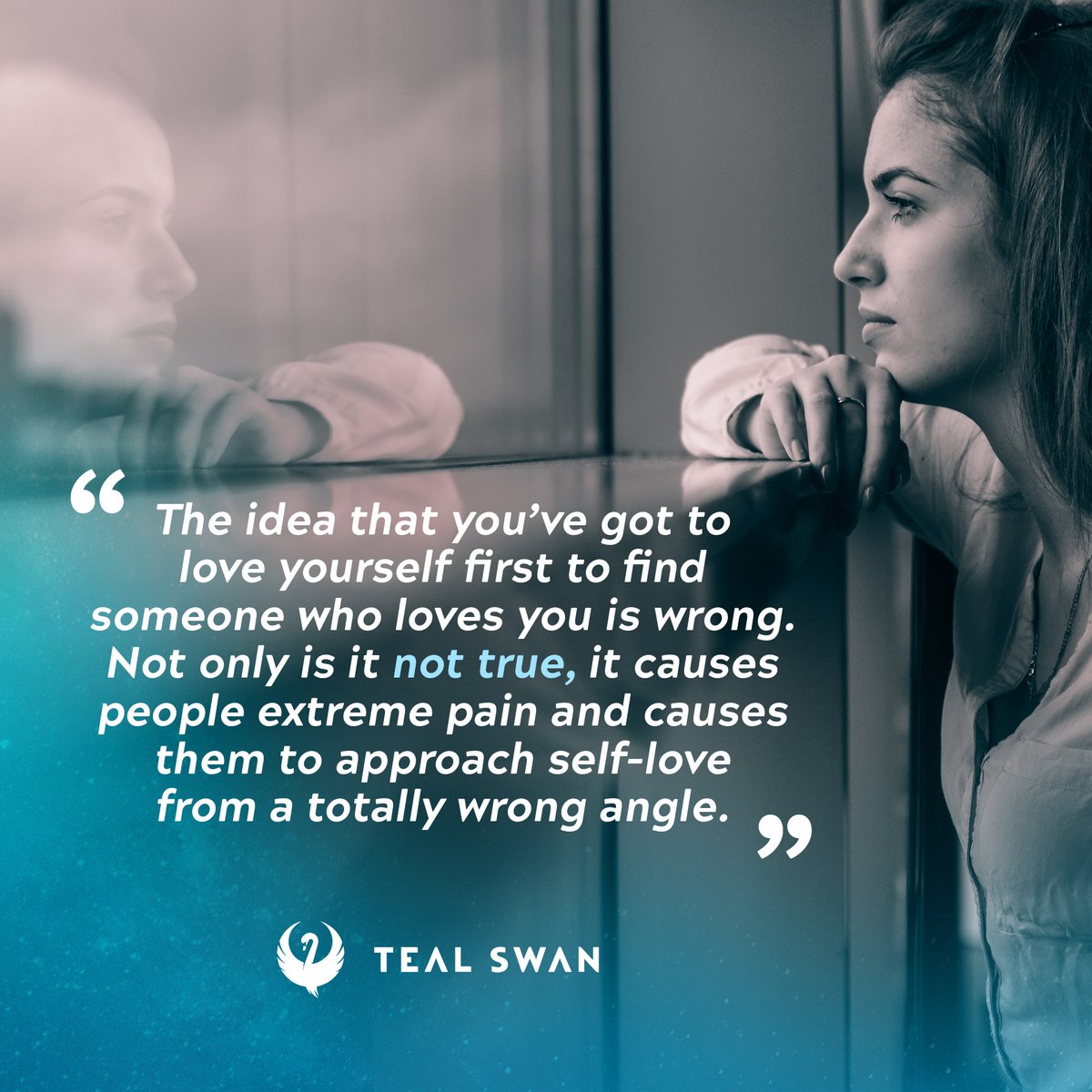 The idea that you’ve got to love yourself first to find someone who loves you is wrong. Not only is it not true, it causes people extreme pain and causes them to approach self-love from a totally wrong angle.

Click tealswan.com/selflove/promo… to get access to a limited-time special