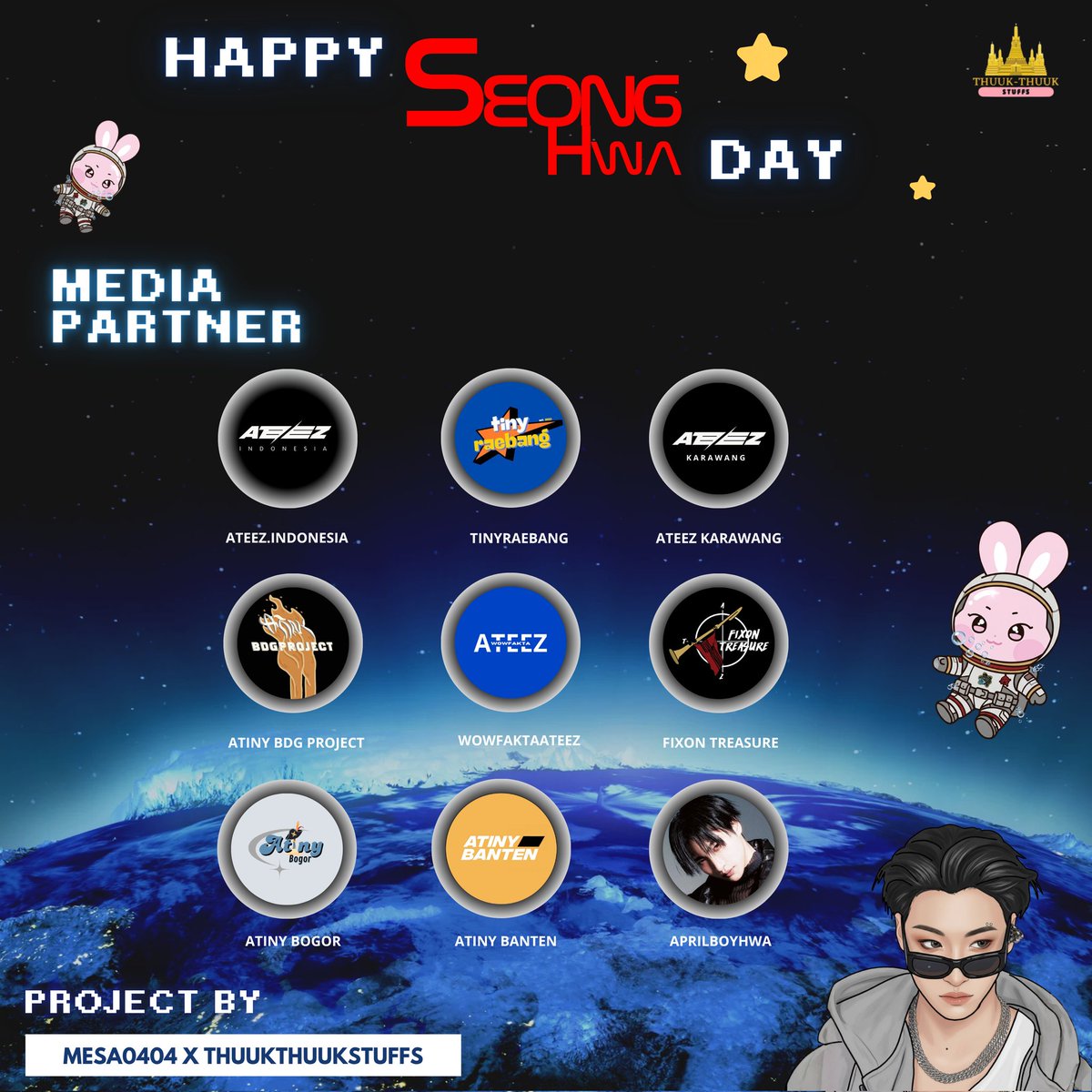 🌟🚀𝓜𝓲𝓼𝓼𝓲𝓸𝓷 𝓽𝓸 𝓜𝓪𝓻𝓼 🚀🌟
#SEONGHWA Frame event 

Available at : 
📍At Ourstudio 
📍At Neophoto
📍At CGV photo
📍At Hello.pockr

🗓 01 -14 April
📸 Details on poster

Show us your space-bunny look!🐰 Use this frame and tag us
<a href="/Mesa0404/">Mesa</a> <a href="/thuukthuukstuff/">Thuuk-Thuuk Stuffs</a> 

#성화
#ATEEZ