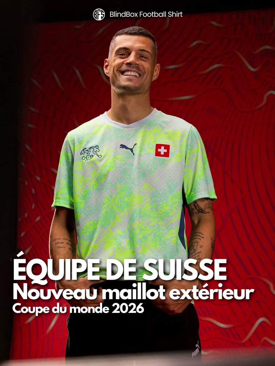 Blindboxfs's tweet photo. Le nouveau maillot extérieur de la Suisse est là… et il ne passe clairement pas inaperçu 👀

Un design audacieux avec ce mélange de vert fluo et de textures dynamiques, qui casse les codes habituels de la Nati 🇨🇭 https://t.co/mCnU8Jcb2d