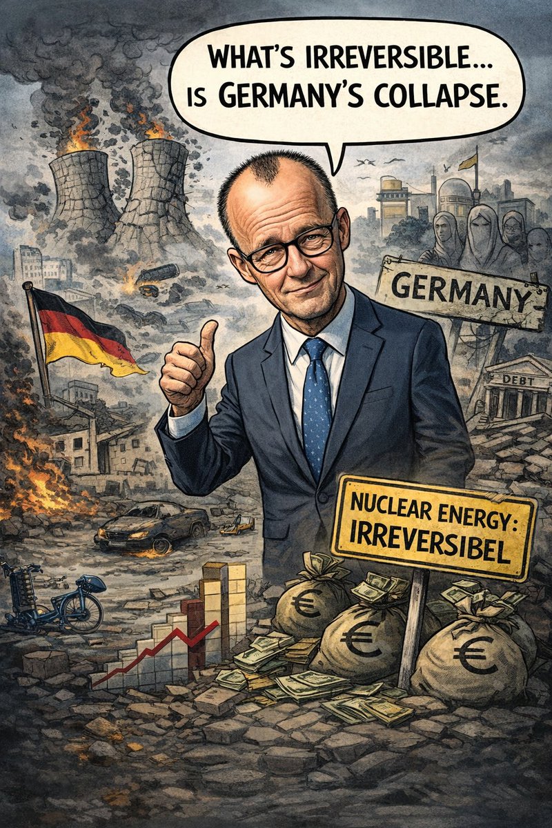 ChrisConsultan's tweet image. Germany's Chancellor calls shutting down nuclear energy a stratetic mistake but yet states a return is irreversible. 
NOTHING IS IRREVERSIBLE!
The only thing I see irreversible is the collapse of Germany with such a chancellor. 

#collapse #germany #energycrisis #economy