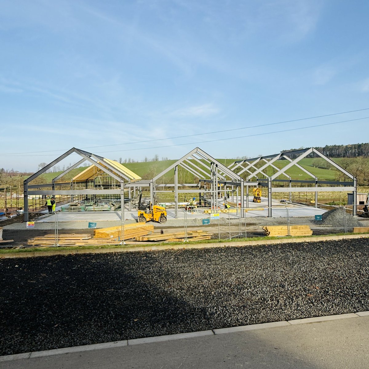 enterkine's tweet photo. Ayrshire’s largest SPA and world-class wellness destination will open later this year. It’s full steam ahead today on site as we benefit from the incredible weather…☀️

Enterkine SPA - unparalleled wellness rooted in nature | coming 🔜

#exploreenterkine | ❤️ https://t.co/ZWLG69owiu