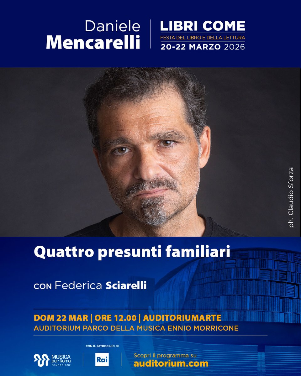 sellerioeditore's tweet image. #savethedate #roma @libricome alle 12 
Daniele Mencarelli presenta Quattro presunti familiari
con Federica Sciarelli, alle 15 Perché ero ragazzo di Alaa Faraj  e alle 17 Dario Ferrari presenta L'idiota di famiglia
con Paolo di Paolo sellerio.it/it/eventi/auto…