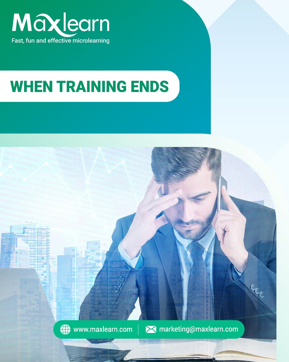 maxlearn_global's tweet photo. When Training Ends
Training shouldn’t stop when the course ends. MaxLearn keeps learning alive during real work.
https://t.co/EGATBGrNJn
#WorkplaceLearning #ContinuousLearning #MicrolearningPlatform #EdTech #MaxLearn https://t.co/SQ4RMsk5NY