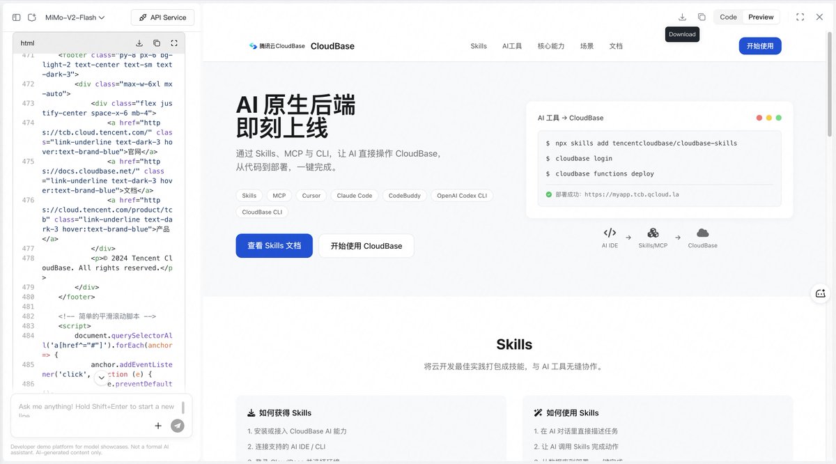 being99's tweet photo. 小米的模型可以啊，还只是 flash 模型

同样的提示词，他是最像 claude 的 https://t.co/dseD8J44Jh