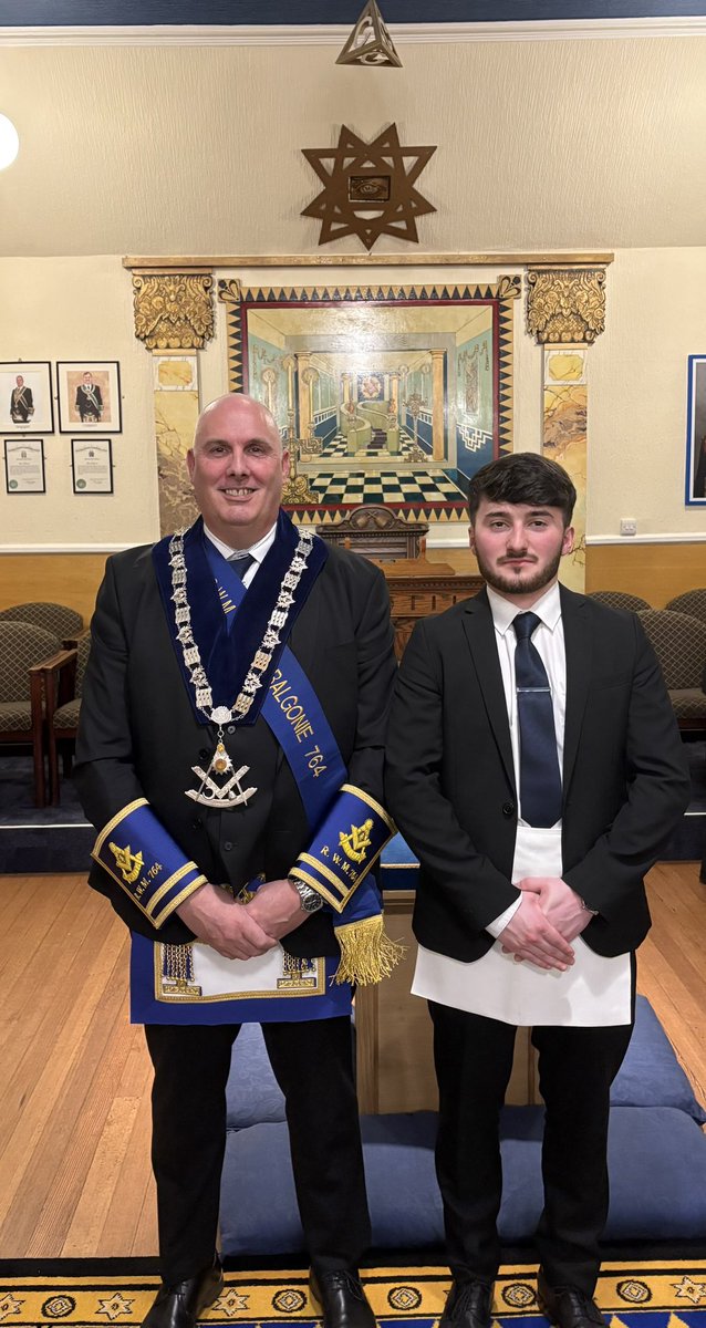 Lodge764's tweet photo. @lodge764 excellent working of EA by RWM Bro John Rougvie and his degree team. Congratulations to Bro McLaughlin in taking his first regular step in Freemasonry #fife #freemasonry https://t.co/VcQwfRnd90