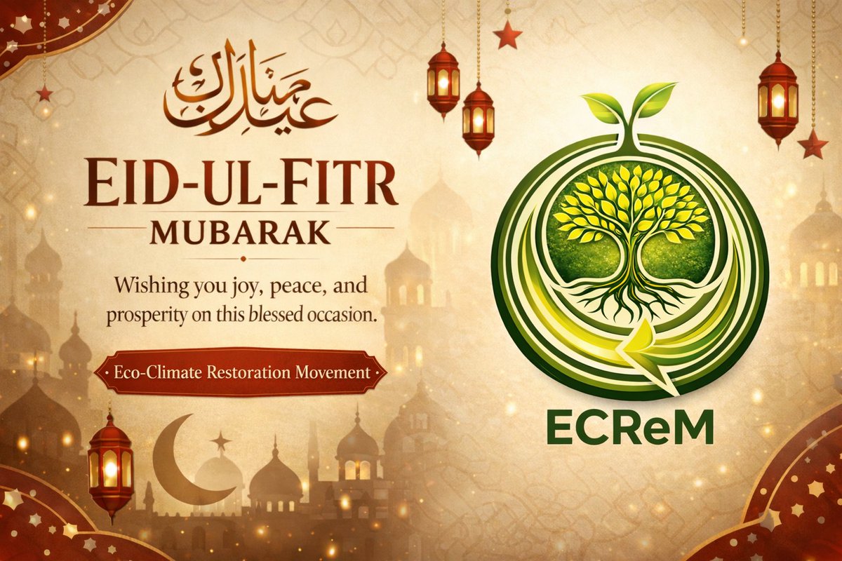 ECReM234's tweet photo. 🌙✨ Eid-ul-Fitr Mubarak!

Joy, gratitude, and a fresh start…
Let’s extend that spirit to our environment.

Plant a tree. Reduce waste. Protect our future.

Together, we rise. 🌱
— ECReM

#Eid2026 #ClimateAction #OneStudentOneTree https://t.co/AaNdX81cpd