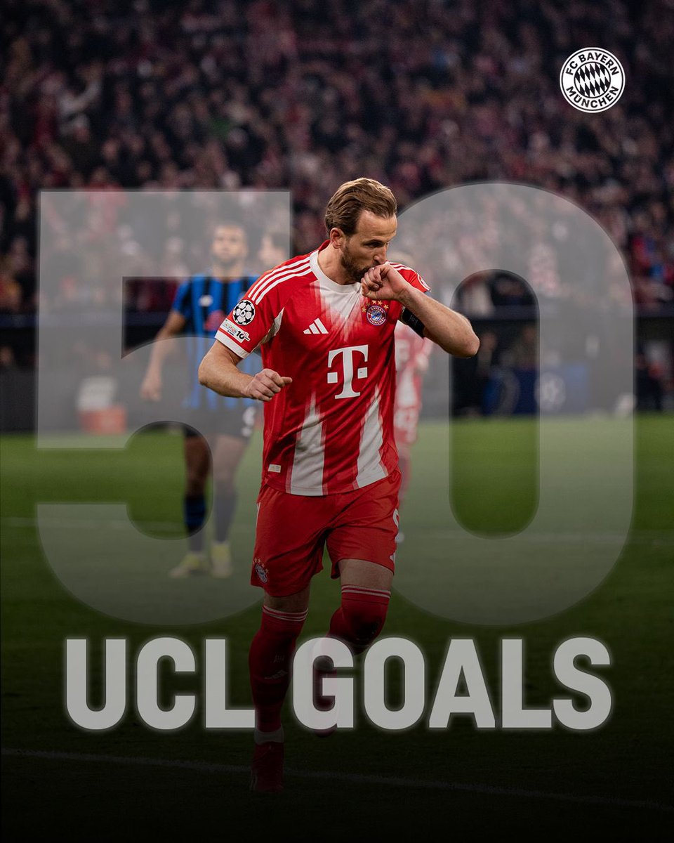 FCBayernEN's tweet photo. 𝗦𝗶𝗺𝗽𝗹𝘆 𝗼𝘂𝘁 𝗼𝗳 𝘁𝗵𝗶𝘀 𝘄𝗼𝗿𝗹𝗱.

50 #UCL goals for Harry Kane 🏴󠁧󠁢󠁥󠁮󠁧󠁿👏 https://t.co/x5k3SYQTQH