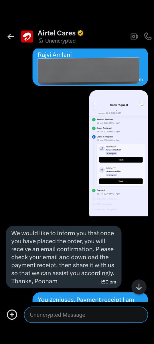 fromeyeofmymind's tweet photo. Already shared details. Again being asked the same instead of any real update.
Payment done, no installation, no timeline.
How many times do I need to repeat myself before action is taken?
@Airtel_Presence @airtelindia https://t.co/wScuUh0oyP