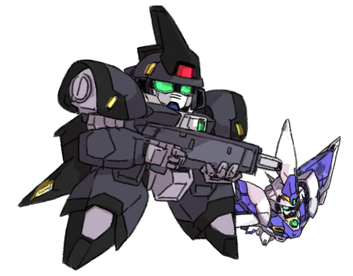 実は描いてみるまでガンダムヌーヴェルがラスヴェートベースだと気付いてなかった(ヴェルティゴガンダムだと思ってた) 