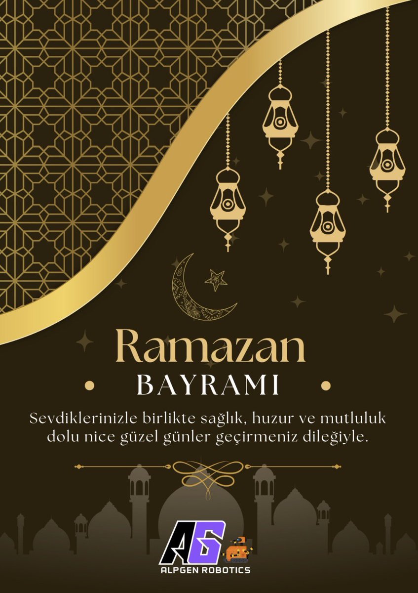 Alpgen Robotics olarak, birlik ve paylaşmanın en güzel zamanı olan Ramazan Bayramı’nı kutluyoruz. 🌙✨

Herkese sağlıklı, huzurlu ve mutlu bayramlar dileriz. 🤍
#egitim #Robotics #HayırlıCumalar #RamazanBayramı #ramazanbayraminizmübarekolsun #RamazanBayramınız #RamazanBayramımız