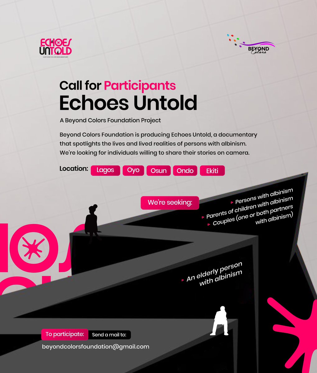 AyomideMatilda's tweet image. Some stories don’t shout.
They sit quietly… waiting to be heard.

Do you live with albinism, or know someone who does?

Echoes Untold is listening. 

Send here; beyondcolorsfoundation@gmail.com

#albinism