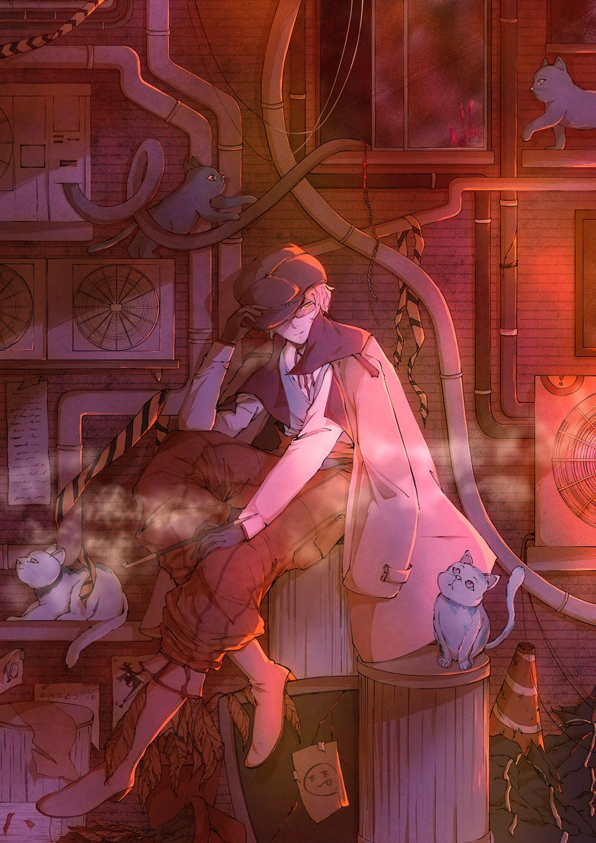 sharing my full page art for <a href="/bsdgaidenzine/">A Cat of Many Tales: A BSD Gaiden Anniversary Zine</a> 🔍🐈 thank you so much for all the support! ✨
#bungostraydogs #bsd #bsdgaiden #文スト外伝