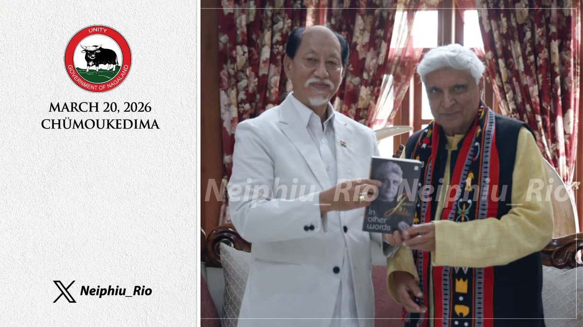 Neiphiu_Rio's tweet photo. A pleasure to meet Shri Javed Akhtar @Javedakhtarjadu and Smt. Shabana Azmi @AzmiShabana, both distinguished recipients of the Padma Bhushan, who are here for a creative connect visit to Nagaland. I warmly welcome them to the State and wish them an enriching and memorable stay. https://t.co/WEDchB3tPL