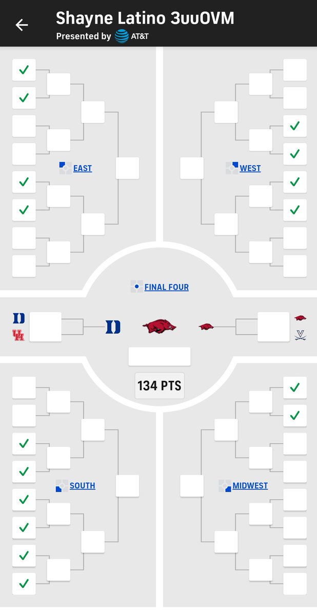 16 for 16 #perfectbracket Day 1 #MarchMadness <a href="/CBSSports/">CBS Sports</a>