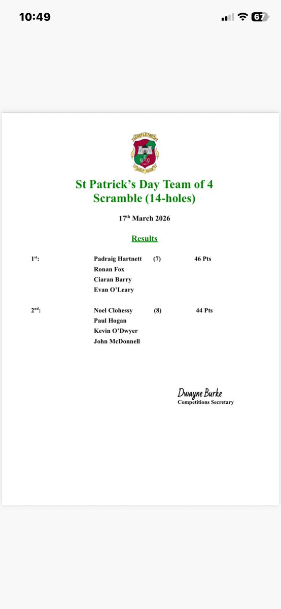 Castletroy Golf Club tweet media