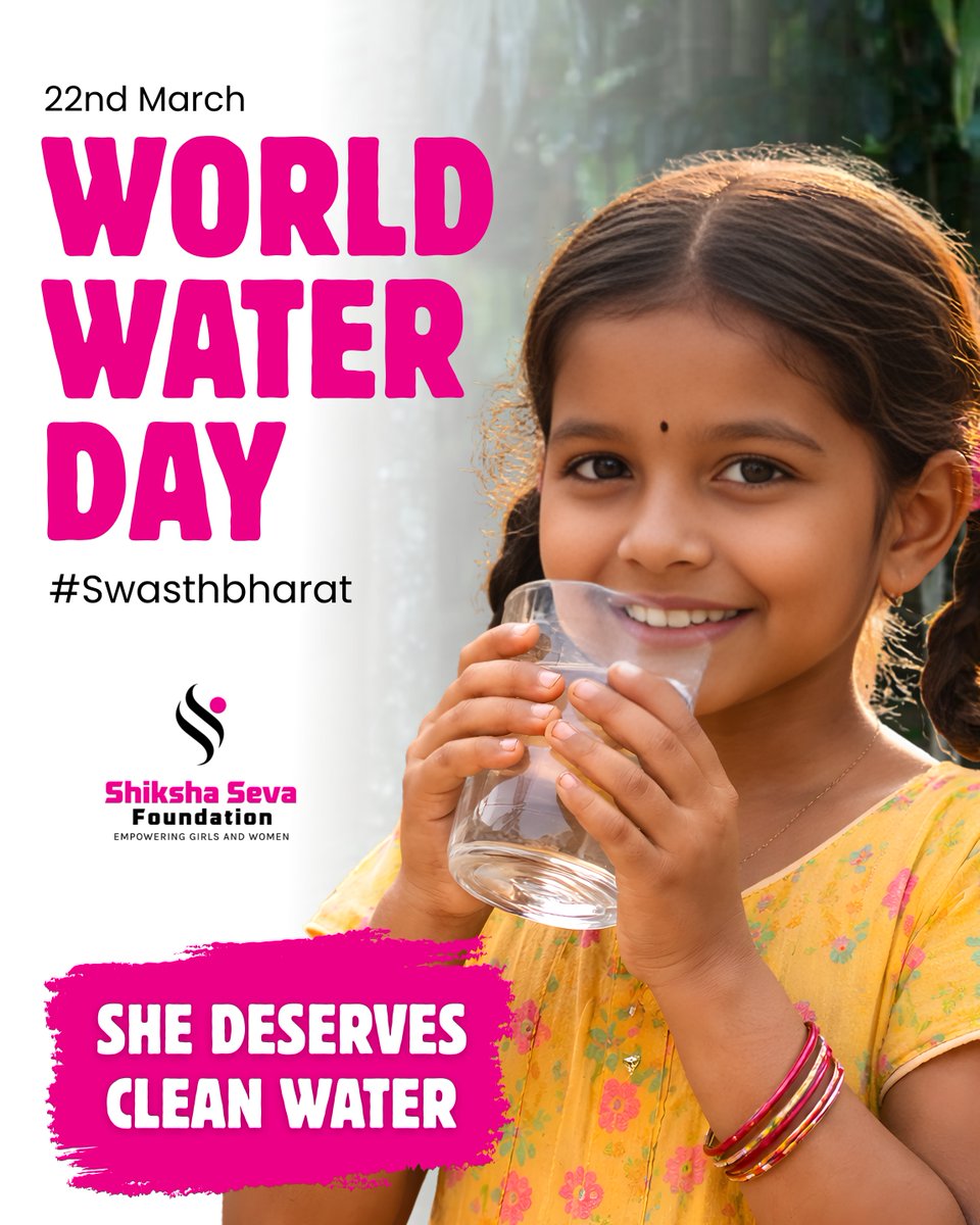 shikshaseva2's tweet photo. On this World Water Day, we are reminded that access to safe and clean water is not a privilege it’s a basic right. 
.
Yet, many young girls still struggle daily for something as simple as a glass of water.
.
.
.
#WorldWaterDay #GirlChildEducation #SwasthBharat https://t.co/59ASYF0Z3U