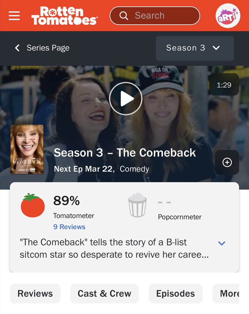#TheComeback season 3, a show which reminds us that TV is special, that life is worth living, only has 89% on Rotten Tomatoes?!? I know it shouldn’t matter. I know it’s only one bad review. But I screamed “EMMY” at the screen until my voice was hoarse and you will do the same