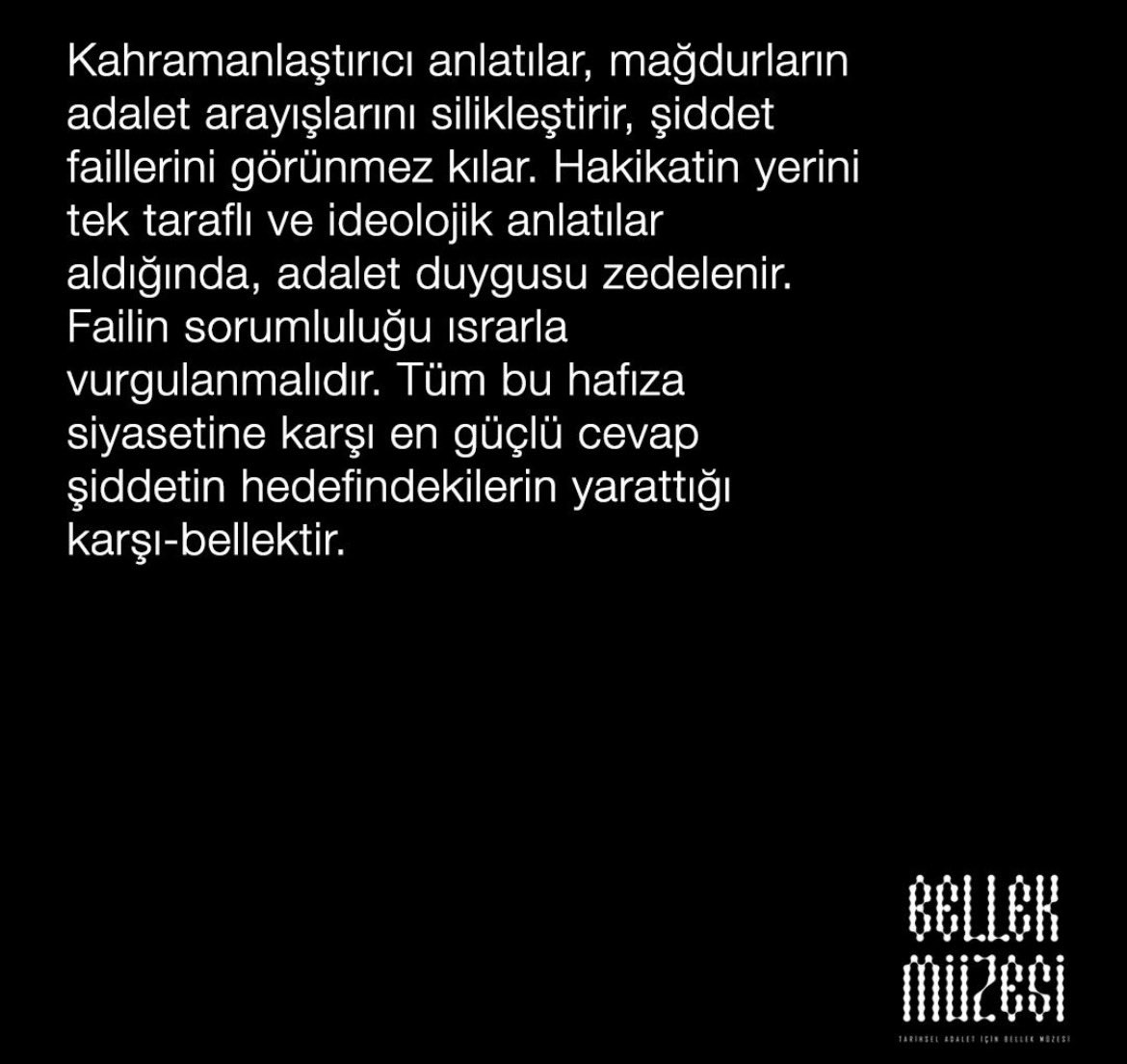 Tarihsel Adalet için Bellek Müzesi (@bellekmuzesi) on Twitter photo 