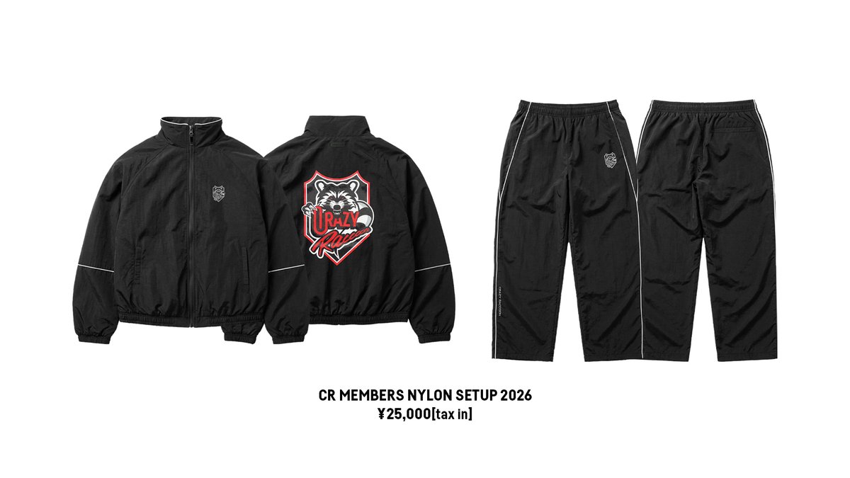 CRAZY RACCOON ONLINE STORE】 ・CR TEAM JERSEY 2026 ・CR MEMBERS
