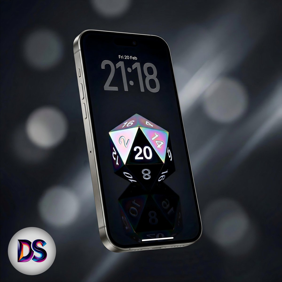 Deep_Screens's tweet image. A glossy D20 with neon rainbow reflections.

Sharp numbers. Prism edges. Clean dark backdrop.

 Free wallpaper! 😀

#Wallpaper #Amoled
