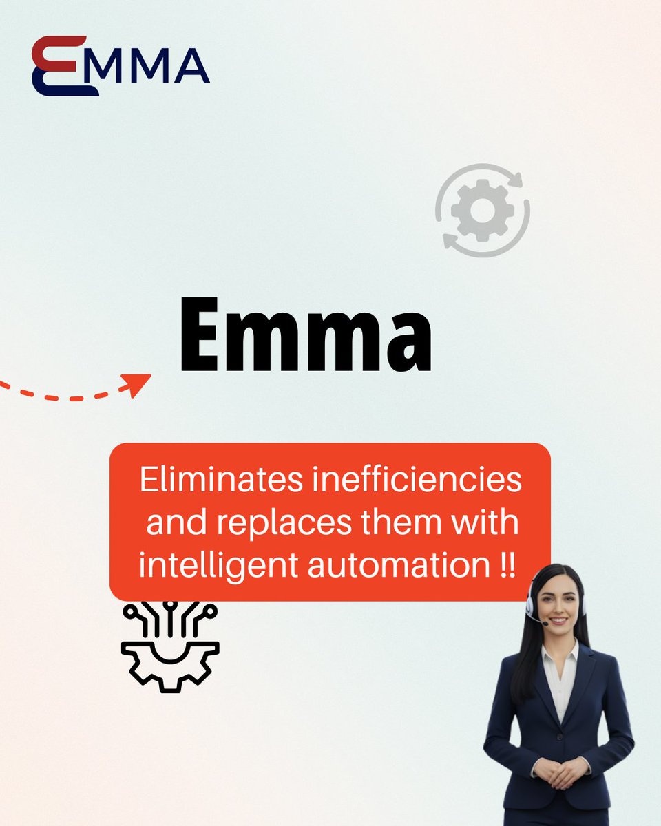 HiEmmaAI's tweet photo. Emma sees what manual processes don’t.
Still doing it the manual way?
That’s not tradition…that’s loss.
Time, Revenue and Experience all slipping through the cracks.
Emma turns inefficiency into intelligence one conversation at a time.

#AI #Automation #BusinessEfficiency https://t.co/DlllzvlB2E