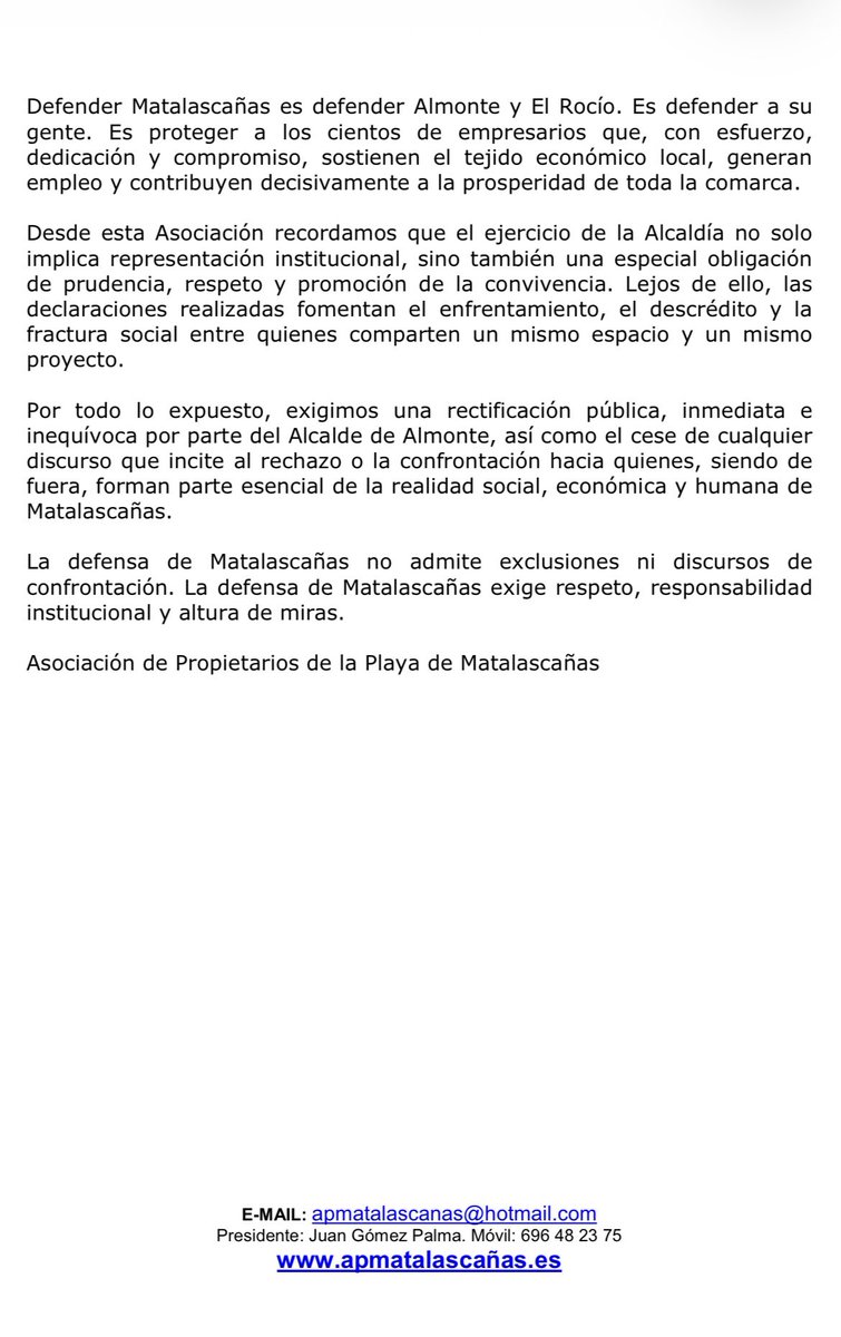 Asociacion de Propietarios de Matalascañas tweet media