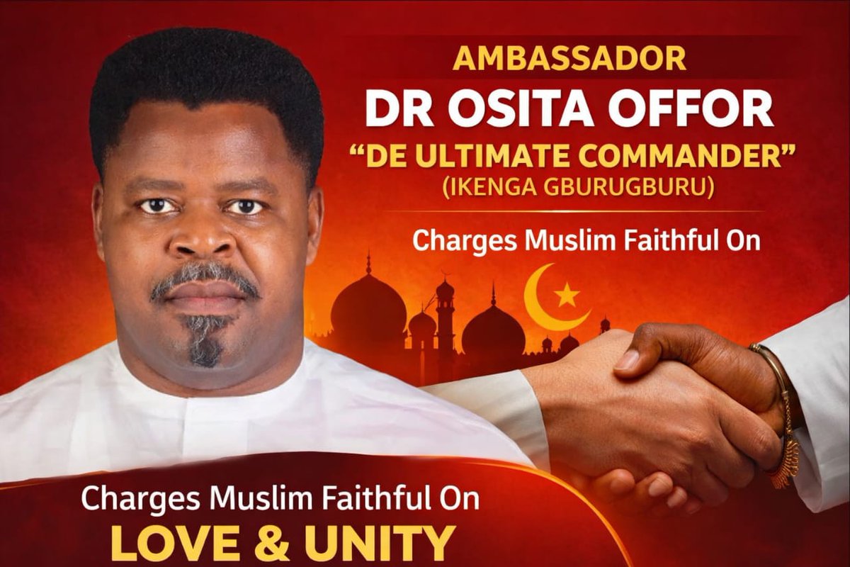 ultimate4senate's tweet photo. *EID-EL-FITR: Ultimate Commander Charges Muslim Faithful On Love &amp; Unity*

In a heartfelt message to mark the joyous occasion of Eid-el-Fitr, Ambassador Dr. Osita Offor, fondly known as “De Ultimate Commander” (Ikenga Gburugburu), has called on Muslim faithful across the nation. https://t.co/y83lP3LrtT