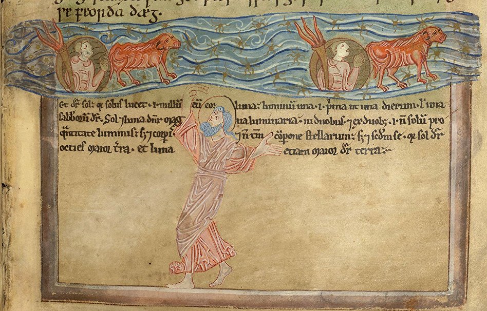 ClerkofOxford's tweet photo. 'Se ælmihtiga Scyppend gesceop ða tunglan to gearlicum tidum on manegum getacnungum on lenctenlicere emnihte.'

(The Almighty Creator created the stars for the yearly seasons, with many significations, at the spring equinox.) https://t.co/tKp7xp64Z9 https://t.co/xV7kY6Komg