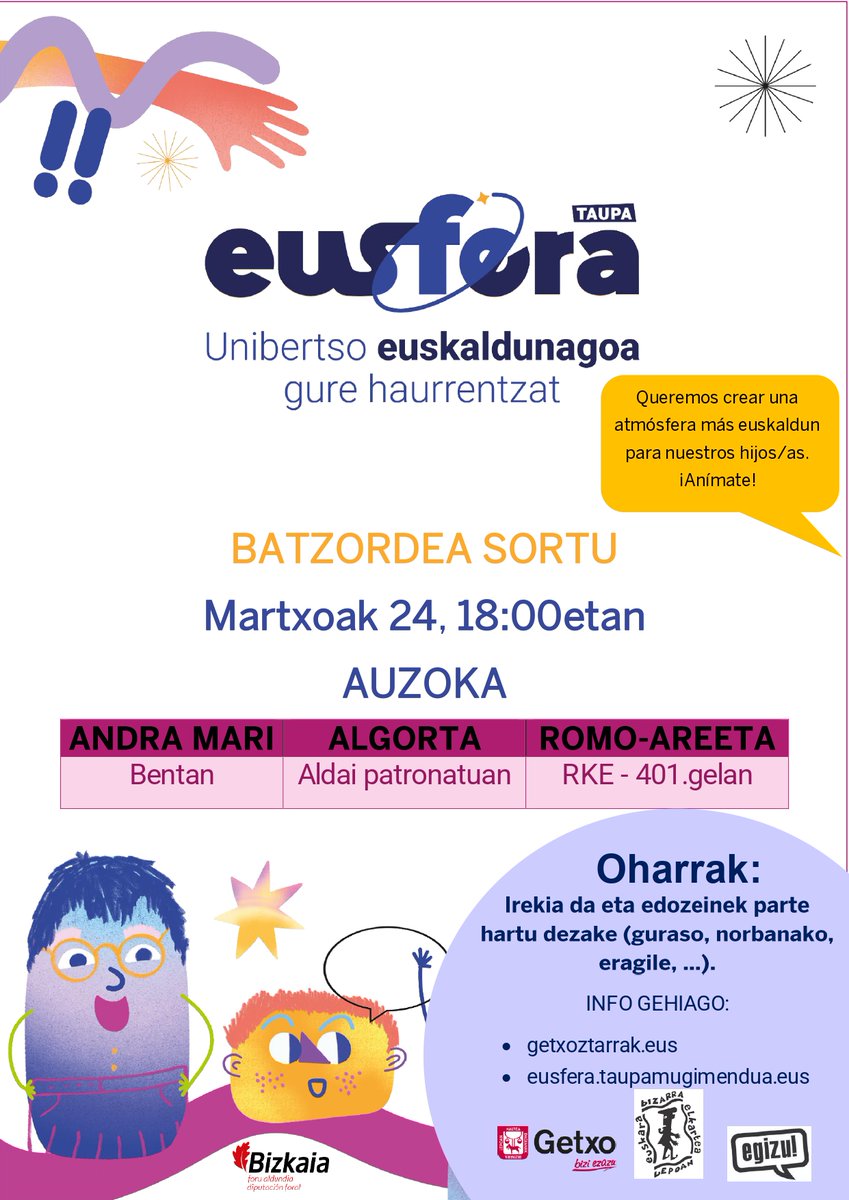 SendiGetxo's tweet photo. Martxoan familian euskaraz egiteko planak 🎭🎨🎬 - https://t.co/7Dk5GuWdbv https://t.co/ZpXFnSjKzI