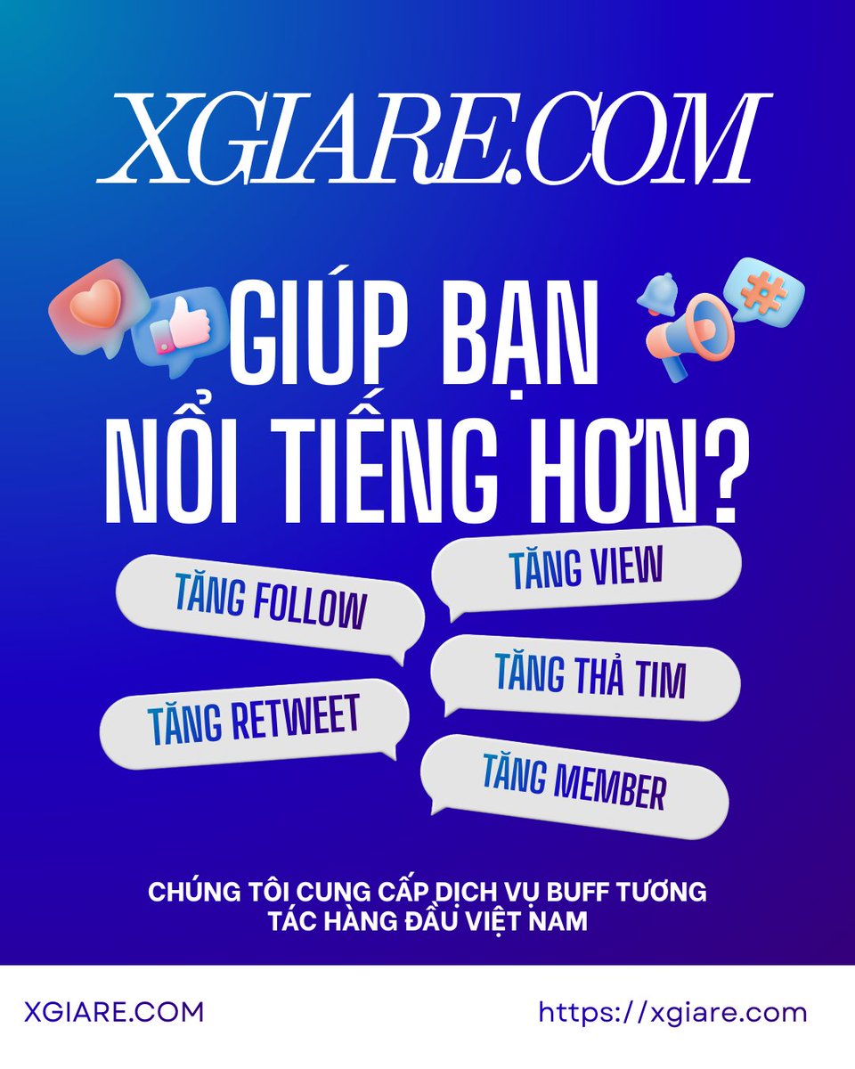 xgiarecom's tweet image. Tip cho ae làm dự án: Buff view dải đều (Drip-feed) tại XGiaRe.Com sẽ an toàn và giống thật hơn.

#CryptoVietnam #DauTuCrypto #ChatLuong