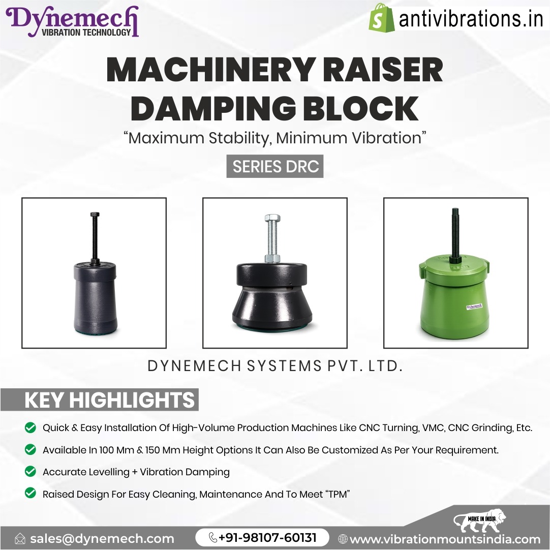 dynemech's tweet image. 𝗗𝘆𝗻𝗲𝗺𝗲𝗰𝗵 𝗠𝗮𝗰𝗵𝗶𝗻𝗲𝗿𝘆 𝗥𝗮𝗶𝘀𝗲𝗿 𝗗𝗮𝗺𝗽𝗶𝗻𝗴 𝗕𝗹𝗼𝗰𝗸 – 𝗦𝗲𝗿𝗶𝗲𝘀 𝗗𝗥𝗖

#Dynemech,#VibrationControl,#MachineTools,#CNC,#MakeInIndia,#AntiVibration,#AntiVibrationMounts,#AntiVibrationPads,#VibrationControl

📞 +91 9810760131
✉️ sales@dynemech.com