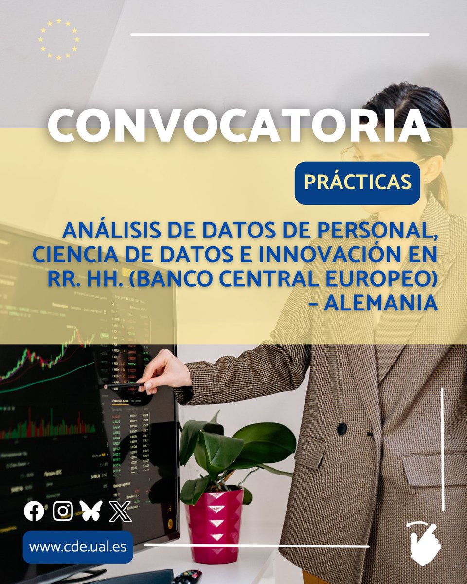 cdeualmeria's tweet image. El Banco Central Europeo ofrece prácticas para formar parte del equipo de People Analytics, prestando servicios de ciencia de datos a la Dirección General de Recursos Humanos. 🇪🇺📈

🔗short.do/SnQGA9

#Convocatoria #Prácticas #BCE #CienciaDeDatos #RRHH #Alemania