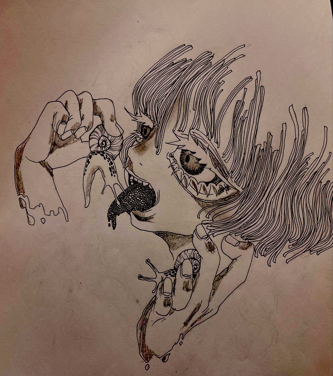 簡易ドローイング、かたつむり