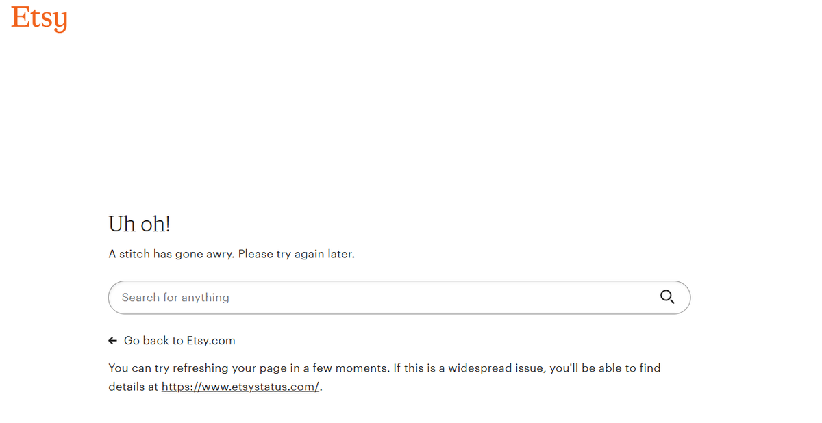 VPOP3D's tweet photo. @Etsy i cant log into my account this morning. i have this error showing https://t.co/ERKhgrRztK