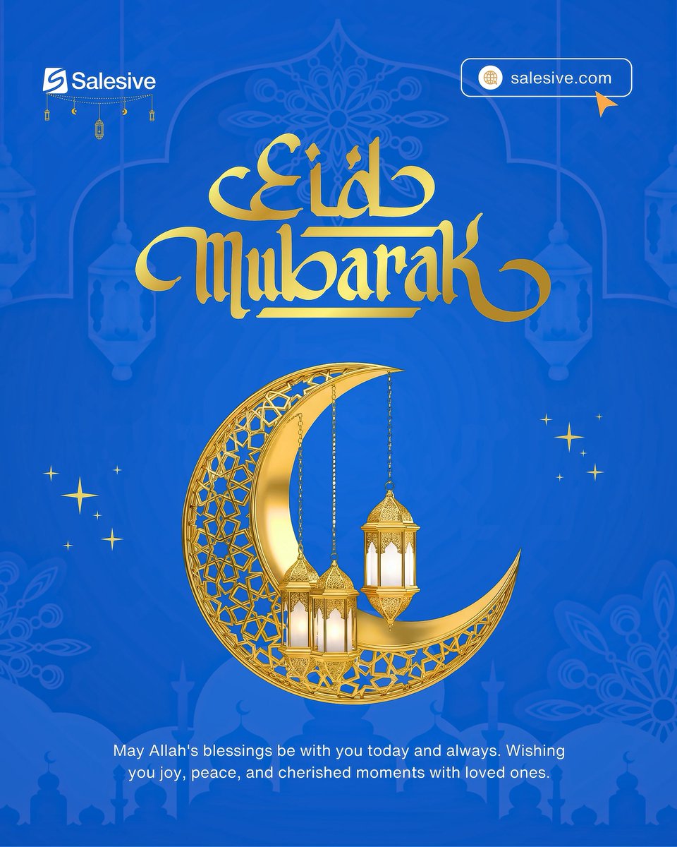 salesivehq's tweet photo. Eid Mubarak 🌙✨
Wishing you peace, joy, and countless blessings today and always. 🤍

#EidMubarak #Eid2026 #Salesive https://t.co/TAaendPuTC