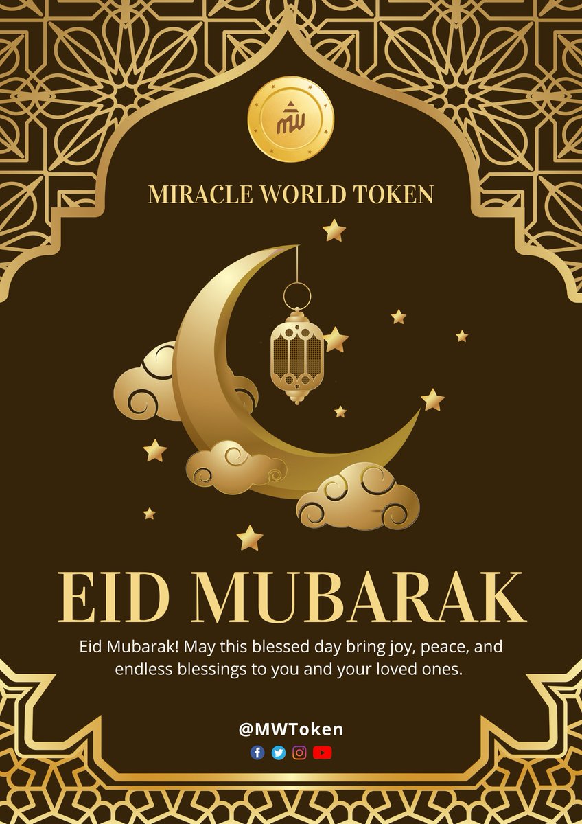 TokenMw's tweet photo. πβ¨ Eid Mubarak! β¨π
On this blessed occasion, may your business grow with prosperity, innovation, and endless opportunities.
π₯ Eid Special Offer for MSMEs:
Enjoy 25% OFF when you pay with MW Token!
β¨ Simplify. Scale. Supercharge your business.
#EidMubarak #Mwtoken #mw https://t.co/JwcnOGFfte