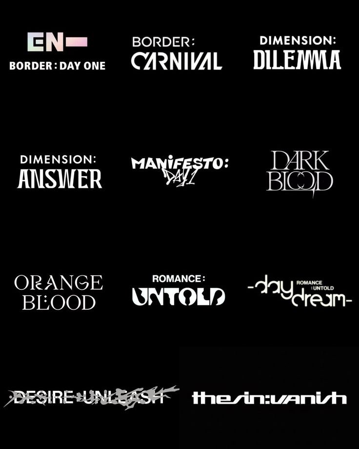 Logo อัลบั้มของ ENHYPEN คือ storytelling ชัดมาก สร้าง universe ของตัวเองผ่านทุกรายละเอียด แม้แต่ฟอนต์ยังเล่าเรื่องได้อ่ะ คนวางConcept กับเป็น Art direction ของวงนี้เก่งจัดไม่ทิ้ง Concept ทุกอย่างเชื่อมโยงกันหมดไปยันคอนเสิร์ตอ่ะ 🥹