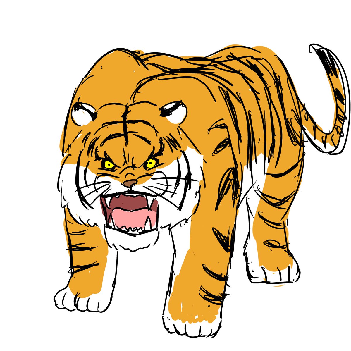 うろおぼえで描いたトラ うろおぼえで描いたトラ うろ覚えで描いた虎
