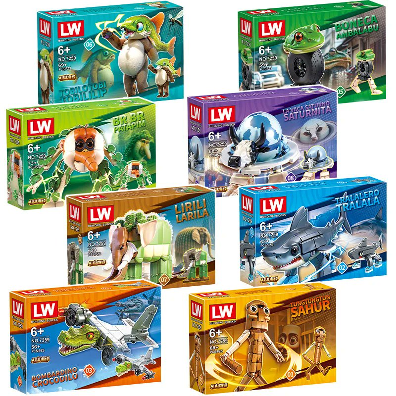 Bloques de construcción italianos Brainrot animales Tung Tung Sahur Tralalelo Tralala tiburón BricksToy regalo para niños caja ciega #Aliexpress 

SOLO 2.36 € 🔥

✅ s.click.aliexpress.com/e/_c35cm7uF