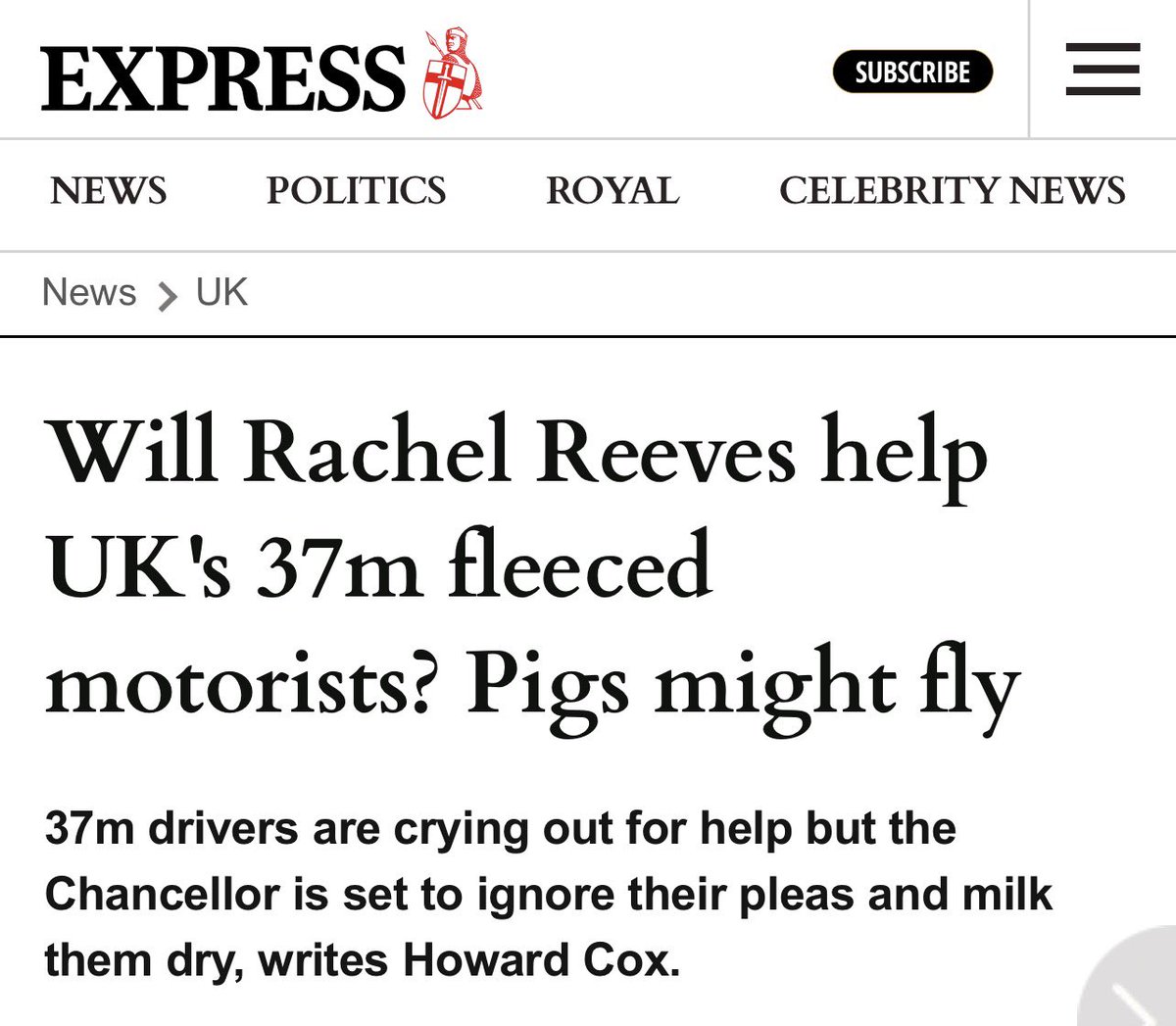 Howard Cox tweet media