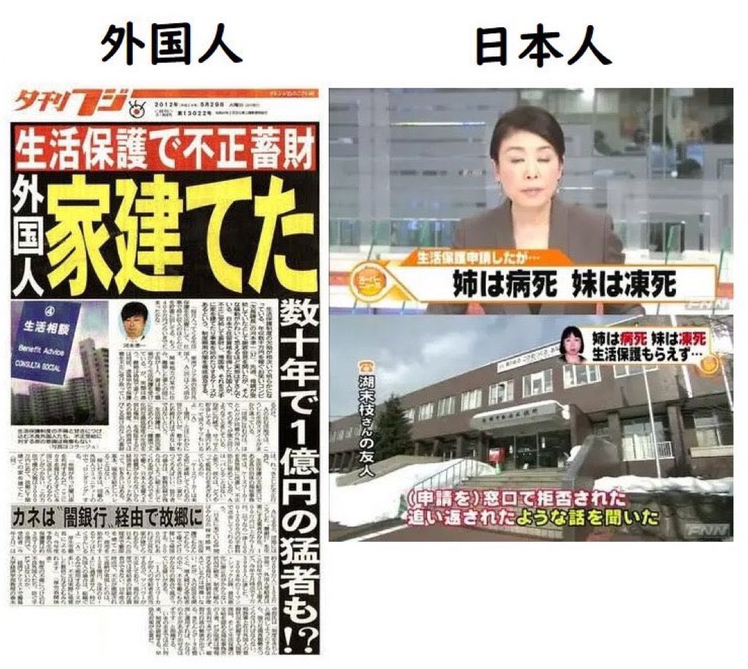 zundamotisuki's tweet photo. 何度でも言います

私は外国人生活保護に反対です

日本人が飢え死にしている横で外国人が肥え太るとか許せません https://t.co/48GGzFNIW6